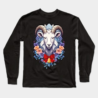 Goat in Flowers Long Sleeve T-Shirt